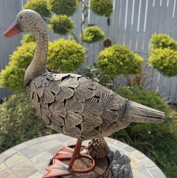 Unknown - Figure - Decorative metal goose - Métal, Peinture