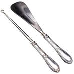 Toiletset - .800 zilver - Schoenenlepel en knoophaak, Antiquités & Art