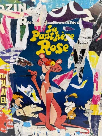 Koen Betjes (1992) - Vintage Poster Collage Pink Panther