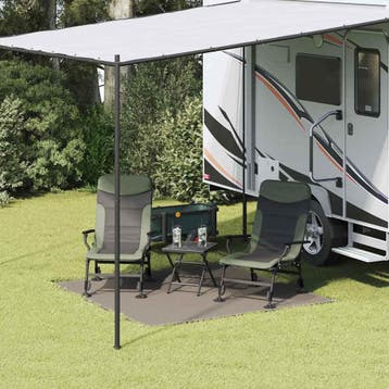 vidaXL Tenttapijt Lichtgrijs 200 x 200 cm Polyetheen, Caravans en Kamperen, Tentaccessoires, Verzenden, Nieuw