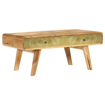 vidaXL Salontafel 90x50x40 cm massief mangohout, Maison & Meubles, Verzenden