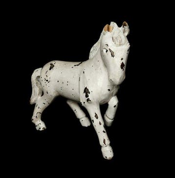 Beeld, Cheval en bois sculpté – Art populaire (Folk Art) -