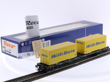 Schaal H0 Roco 66584 containerwagen Sgs 693 Willi Betz..., Gelijkstroom, Overige typen, Ophalen of Verzenden, Zo goed als nieuw