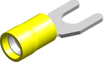 Terminal À Fourche Jaune M6 4.0-6.0mm² Isolé En PVC -, Verzenden
