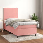 vidaXL Boxspring met matras fluweel roze 90x200 cm, Huis en Inrichting, Verzenden, Nieuw