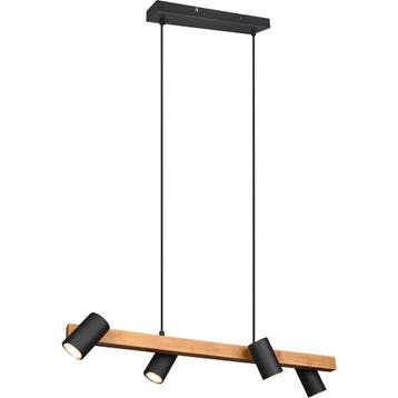 LED Hanglamp Trion Milona - Zwarte LED Hanglamp, 4-lichts, G, Huis en Inrichting, Lampen | Hanglampen, Verzenden, Nieuw