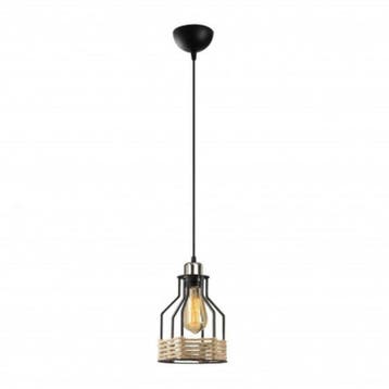 Industriële hanglamp zwart touw 17 cm | Terkio, Verzenden, Nieuw, Overige materialen, Industrieel