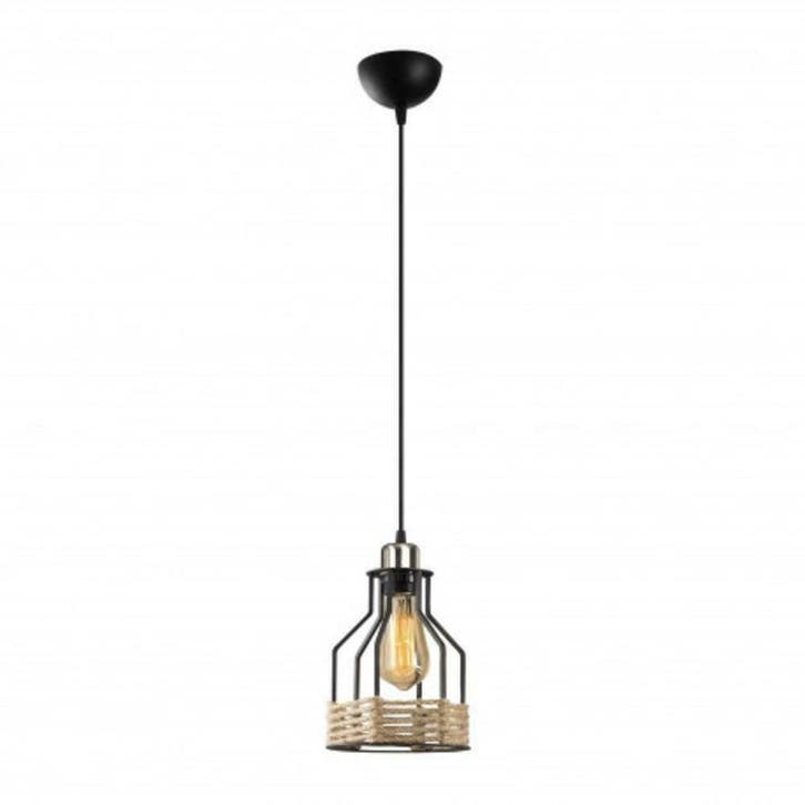 Industriële hanglamp zwart touw 17 cm | Terkio, Maison & Meubles, Lampes | Suspensions, Envoi