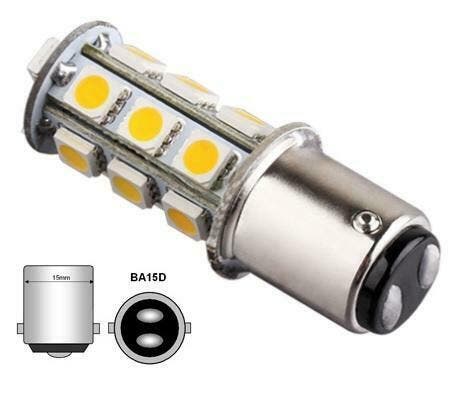 BA15D LED - 18 SMD 5050 - Warm wit - 12V, Huis en Inrichting, Lampen | Overige, Verzenden