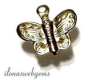 Gold filled kralen bedeltje vlinder ca. 11x10mm, Hobby & Loisirs créatifs, Fabrication de Perles & Bijoux, Verzenden, Bedel
