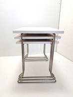 Brabantia - Set bijzettafels - Verchroomd, Hout - Drie