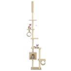 vidaXL Kattenkrabpaal met sisal krabpalen 260 cm beige, Verzenden