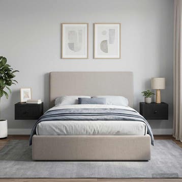 vidaXL Muurbevestigde Nachttafel 2 st Zwart 33 x 34,5 x 20, Verzenden