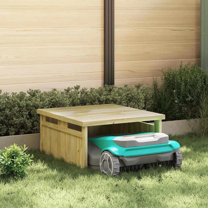 vidaXL Grasmaaier Garage Bruin 73.5 x 81.5 x 38.5 cm, Jardin & Terrasse, Abris de jardin, Envoi