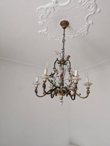 Lustre - Bronze - Ceramica Capodimonte