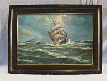 Willy Hanken, Hamburg (1866-1953) - Segelschiff und, Antiek en Kunst