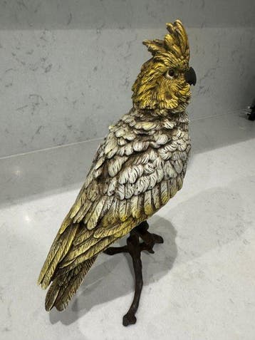 Statuette, Cockatoo on Branch after Franz Bergmann - 30 cm -