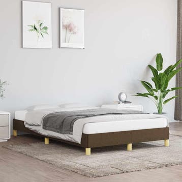 vidaXL Bedframe zonder matras 120x200 cm stof donkerbruin, Verzenden