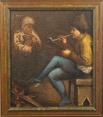 Adriaen Brouwer (1605/06–1638), Navolger van - Coppia che, Antiek en Kunst