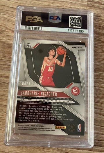 2024/25 Panini Prizm Zaccharie Risacher #/100 Parallèle, Collections