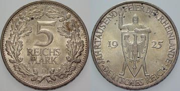 5 Reichsmark 1925 D Gedenkmunten Weimarer Republik Weimar..., Verzenden