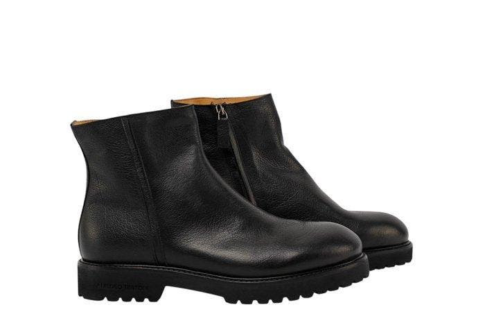 TESTONI - 8 UK - 42 IT - Black Zip Boot Shoes Buffalo Calf /, Kleding | Heren, Schoenen