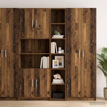 vidaXL Highboard Oud hout 30 x 41 x 185 cm Bewerkt hout, Verzenden