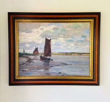 Wilhelm Hambuchen (1869-1939) - Vissersboot op het droge