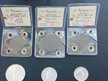 Italië, Republiek 1 / 2 / 5 Lire 1948-1950 (Zonder