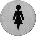 Intersteel Pictogram zelfklevend rond WC dames rvs, Huis en Inrichting, Nieuw