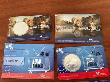 Nederland. 5 Euro 2020/2024 Eerste Dag Uitgifte (4 stuks)