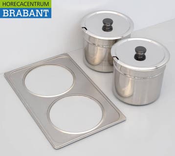 HCB RVS Hotpot inzet voor Bain Marie 2 x 6 liter Horeca, Articles professionnels, Ophalen of Verzenden