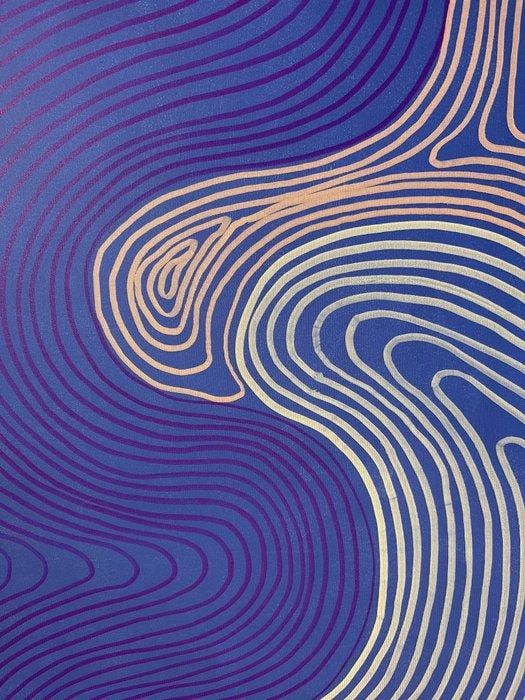 Lao Gonzalez - Blue Depth Flow, XL , NO RESERVE, Antiek en Kunst, Kunst | Schilderijen | Modern