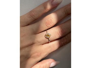 Veiling - Witgouden ring met natuurlijke diamanten – Geelo