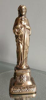 Beeld, Heilig Hart van Jezus - 19 cm - Verguld brons