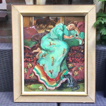 Borgen Lindhardt (1974) - Kimono meisje in turquoise met