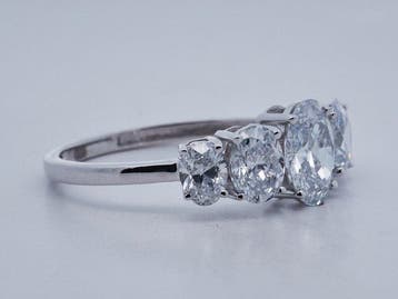 Zonder minimumprijs - Ring - 14 karaat Witgoud - 2.17ct. tw.
