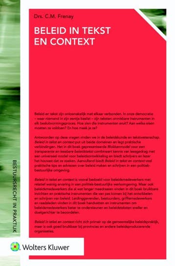 Beleid in tekst en context / Bestuursrecht in praktijk, Verzenden, Zo goed als nieuw, C.M. Frenay
