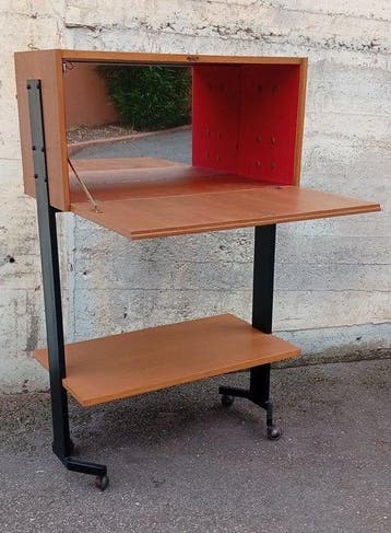 Bar - teak en ijzer - Vintage ontwerp voor mobiele bar