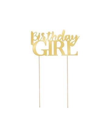 Birthday Girl Taarttopper Goud, Verzenden