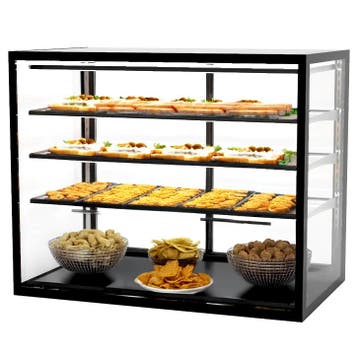Neutrale Vitrine | INTEGRA | Zwart | 4 Niveaus |, Verzenden