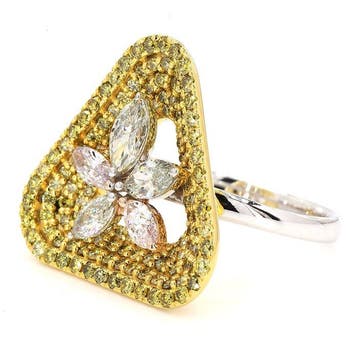 Bague de cocktail - 18 carats Or blanc, Or jaune - 1.96ct.