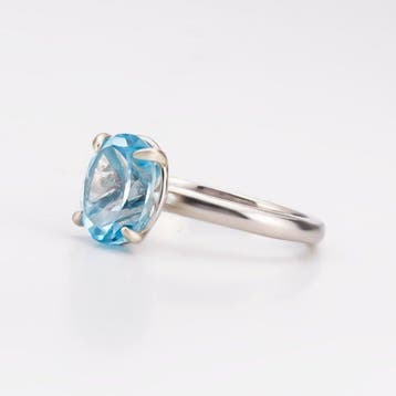 Zonder minimumprijs - Ring Zilver Topaas - Damesring, Nieuw