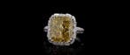 Bague - 14 carats Or blanc - 11.16ct. tw. Jaune Diamant, Nieuw