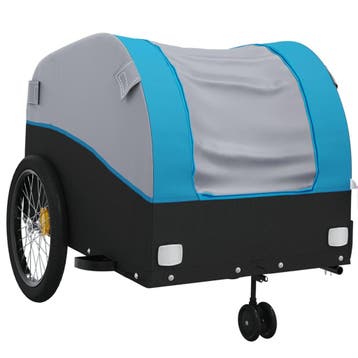 vidaXL Fietskar met wiel met opslag Blauw M Oxford polyester, Verzenden
