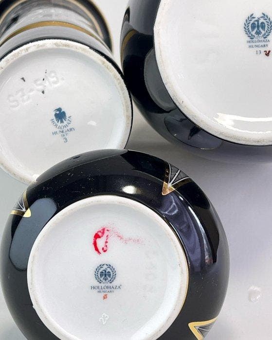 Hollóháza - Vaas (3) - Porselein - 3 Hollóháza vazen, Antiquités & Art, Antiquités | Verre & Cristal