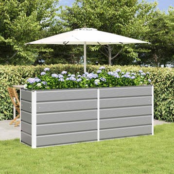 vidaXL Plantenbak Lichtgrijs 195 x 50 x 75 cm Gegevens staal, Verzenden