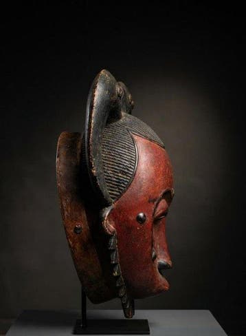 Wandelstok - Hout - Baoulé masker