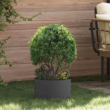 vidaXL Plantenring Zwart 30 x 30 x 20 cm Koudgewalst staal, Verzenden