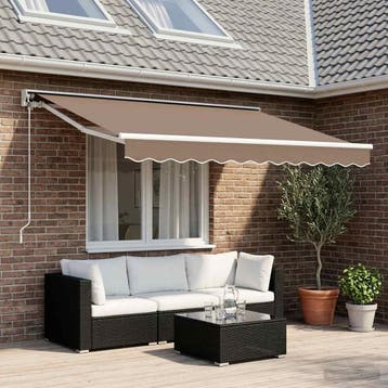 vidaXL Elektrisch Uitschuifbare Zonneluifel Taupe 3,5 x 2,5, Verzenden, Nieuw